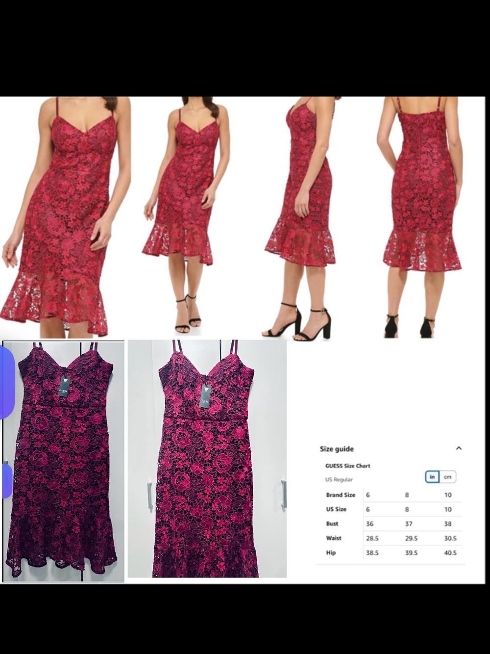 BNWT Guess floral embroidered mermaid dress